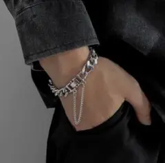 ユニセックス　ブレスレット　シルバー　韓国　お揃い