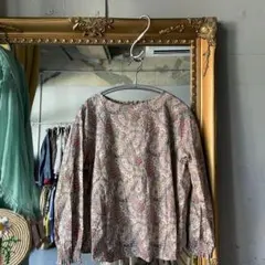 @ parkes パークス 花柄 総柄 ブラウス シャツ 長袖