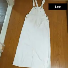 Lee 白　ロングスカートサロペットS