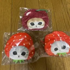 mofusand トレーディングおかおポーチ もぎたてにゃん いちご チェリー