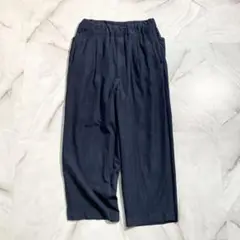 A17474 トゥモローランド 22ss シルクワイドイージーパンツ 紺 46