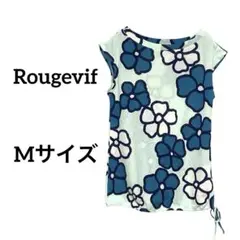 Rougevif Mサイズ 花柄 緑 青 カットソー 薄手/237