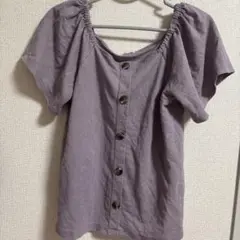【新品未使用】GU オフショルダー　トップス　パープル