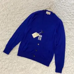 《美品》 CASHMEPE BLEND カシミヤカーディガン ブルー M 羽織り