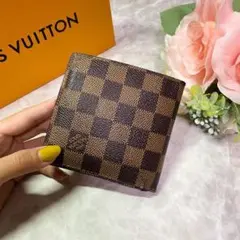 ルイヴィトン ダミエ ポルトフォイユマルコ 折り財布 ブラウン 茶色