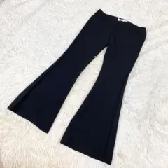【日本製】PRIDE フレアパンツ　カジュアル　ビジネス　ブラック　黒