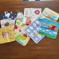 ループ付きタオル　３枚　タオルハンカチ５枚