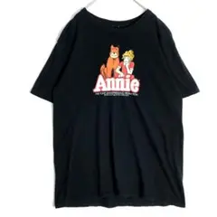 3493　Annie アニー　半袖　Tシャツ　ビッグプリント　黒