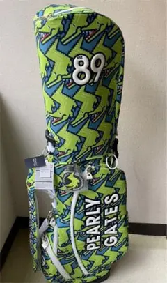 新品パーリーゲイツ緑ワニ柄キャディバッグ9型ゴルフ バッグ鞄クロコダイル鰐クロコ