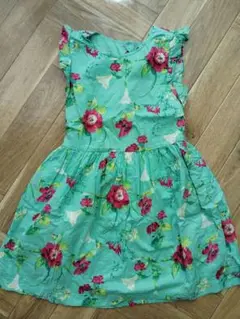 GapKids ミントグリーン 花柄 ワンピース M