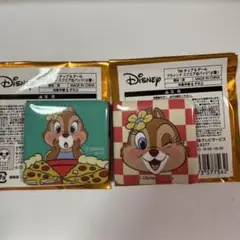 ディズニーマーケット　ブラインドスクエア缶バッジ　チップ＆デール クラリス