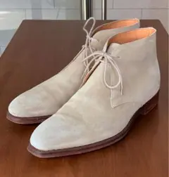 美品 クロケットu0026ジョーンズ スエード チャッカブーツ ベージュ size7E