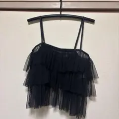 アメリカンホリックフリル付き黒キャミソール