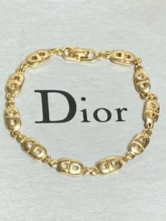 極美品 クリスチャンディオール CDロゴ ゴールドカラー ブレスレット