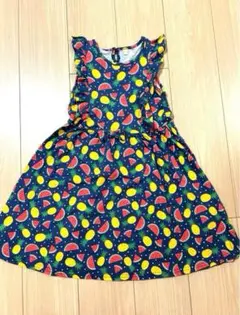 【美品訳あり】フルーツ柄ワンピース140