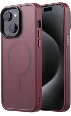 ❤️ラスト１点❤️ iPhone 15 用 ケース 半透明 ワインレッド