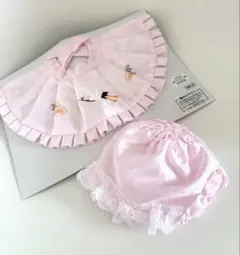 新品　お宮参り　セット　スタイ　帽子　よだれ掛け　鶴　つる　女の子　ピンク