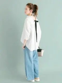 アーバンリサーチ BACK リボン オーバーゆるっと シャツ ブラウス
