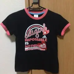 アディダス adigirl Tシャツ 黒/ピンク 140