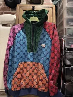 GUCCI マルチカラー GGロゴ パーカー　XL相当