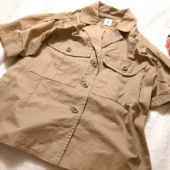 ６ ロク サファリ シャツ パッチポケット リネン ゆったり