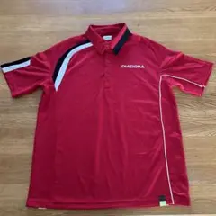 DIADORA ポロシャツ Lサイズ レッド/ホワイト/ブラック