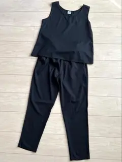 ブラック パンツ&タンクトップ　セットアップ　M