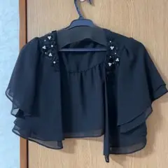 ブラック ショール ボレロ　フラワー刺繍