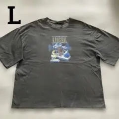 OFALO ロックTシャツ しまむら バンドT Lサイズ ダークグレー