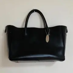 【美品】ナチュラルビューティーベーシック ハンドバッグ トートバッグ ブラック