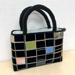 ⭐️SAPA サパ ビーズ ハンドバッグ ベロア ブラック 保存袋付き