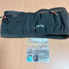 揺れない 【M】ランニング ウエストポーチ 軽量 伸縮素材 ブラック