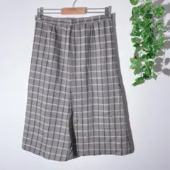 【訳あり】レディース シンプルスカート チェック 定番 グレー