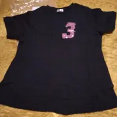 Mon terre 黒 半袖Tシャツ グリッター3