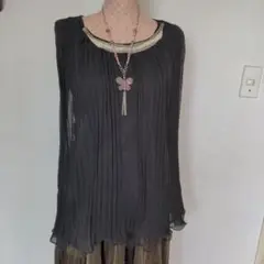 （新品）Darling✡ブラックプリーツノースリーブチュニック