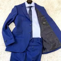 【超美品】グローバルスタイル　スーツ　トーニャestrato　L相当　ネイビー
