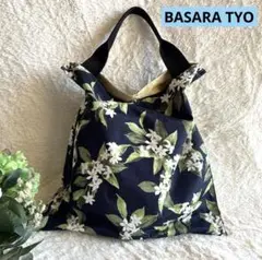 ✴︎BASARA TYO✴︎花柄トートバッグ✴︎ネイビー ×花柄✴︎極美品✴︎