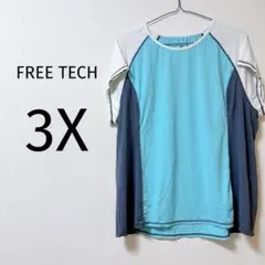 8 FREE TECH 3X ターコイズ Tシャツ トップス 古着 スポーツ
