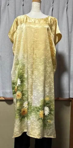 着物リメイク　ワンピース　シルク