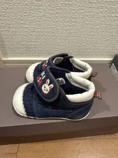 MIKI HOUSE ネイビー ベビーシューズ