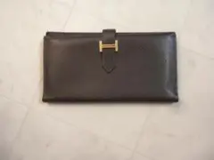 『HERMES』◇長財布ベアン スフレ◇T.V刻印◇ヴォーエプソン◇ブラウン!