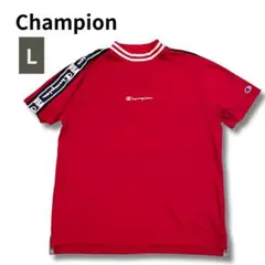 Champion チャンピオン ロゴテープ 半袖Tシャツ レッド L USA限定
