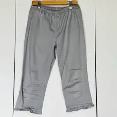 グレー フレアショートパンツ ゴムウエスト　Mサイズ 古着