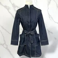 【美品】GEORGES RECH デニムロングコート【36】ジャケット ベルト付