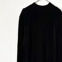 Art Studio カットソー モックネック ベロア サイドスリット シンプル