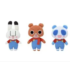 アニマル横町オーバーオールぬいぐるみ 全3種セット