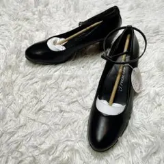 新品　未使用　エヌラインプレシャス　3way パンプス　レザー　ブラック　24