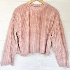 【美品】ZARA Trafaluc M モコモコ ピンク 長袖 トップス