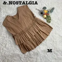 美品❤️&.NOSTALGIA/レディーストップス・チュニック/茶色ベージュM