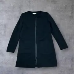 エイチアンドエム　H&M　ジャケット　ノーカラー　ロング　黒　フォーマル